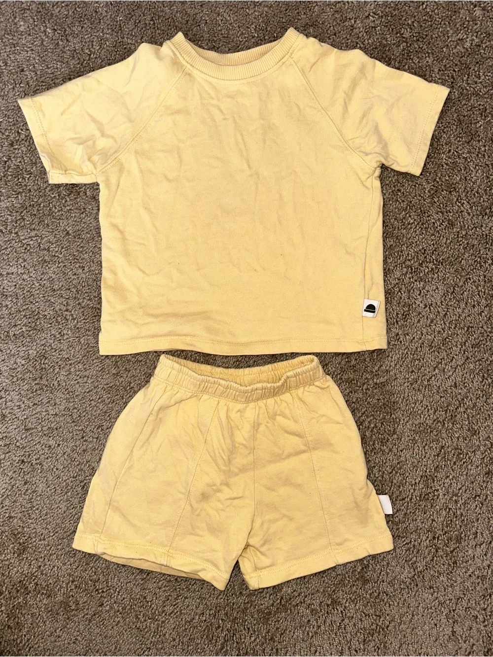 Zara Kids Yellow Short Sleeve Top & Shorts Matching Set
